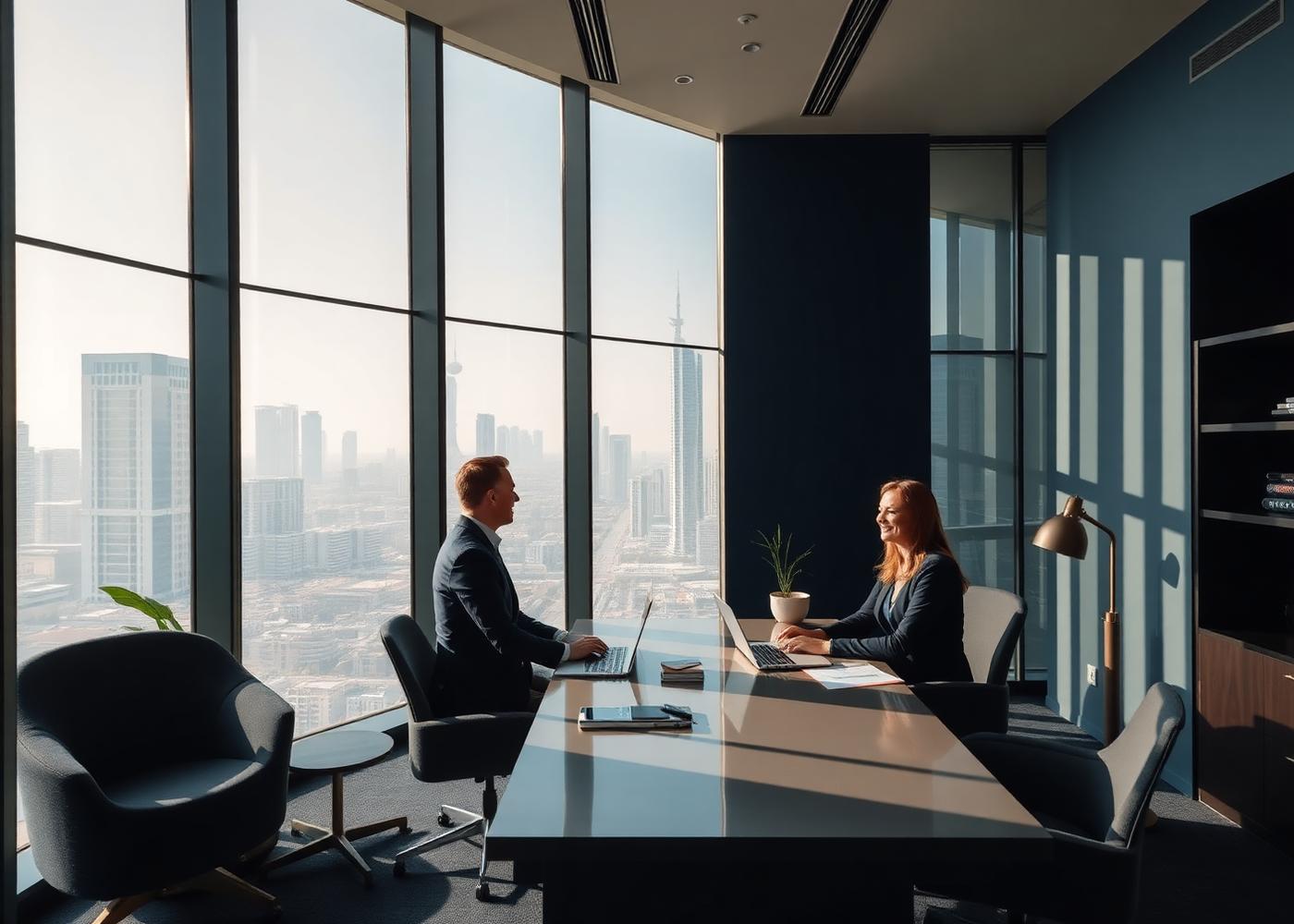 Advisor meeting in a Dubai office