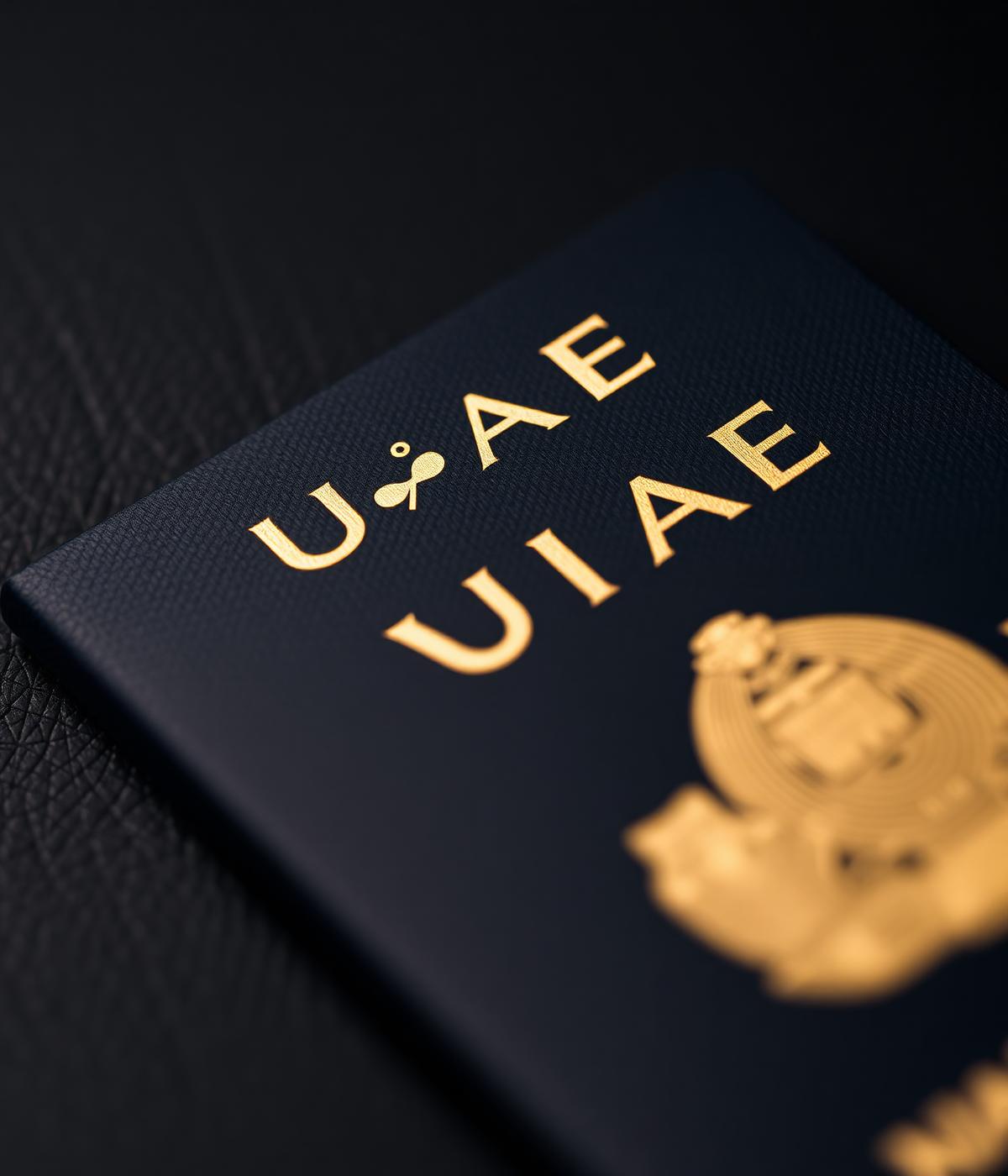 UAE passport with gold embossing